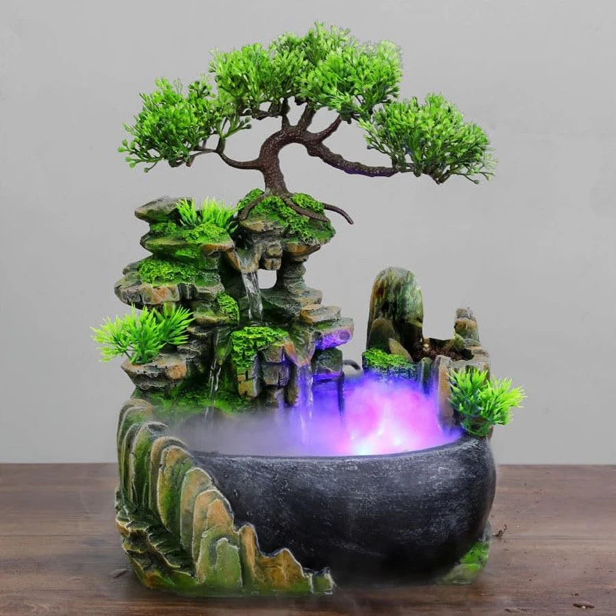 CalmCascade: Tabletop Water Feature with Soothing Lights