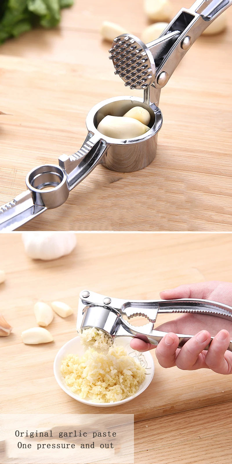 Stainless Steel Multifunction Garlic Press