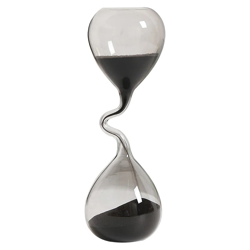 EclipseHour: Modern Black Hourglass Sand Timer
