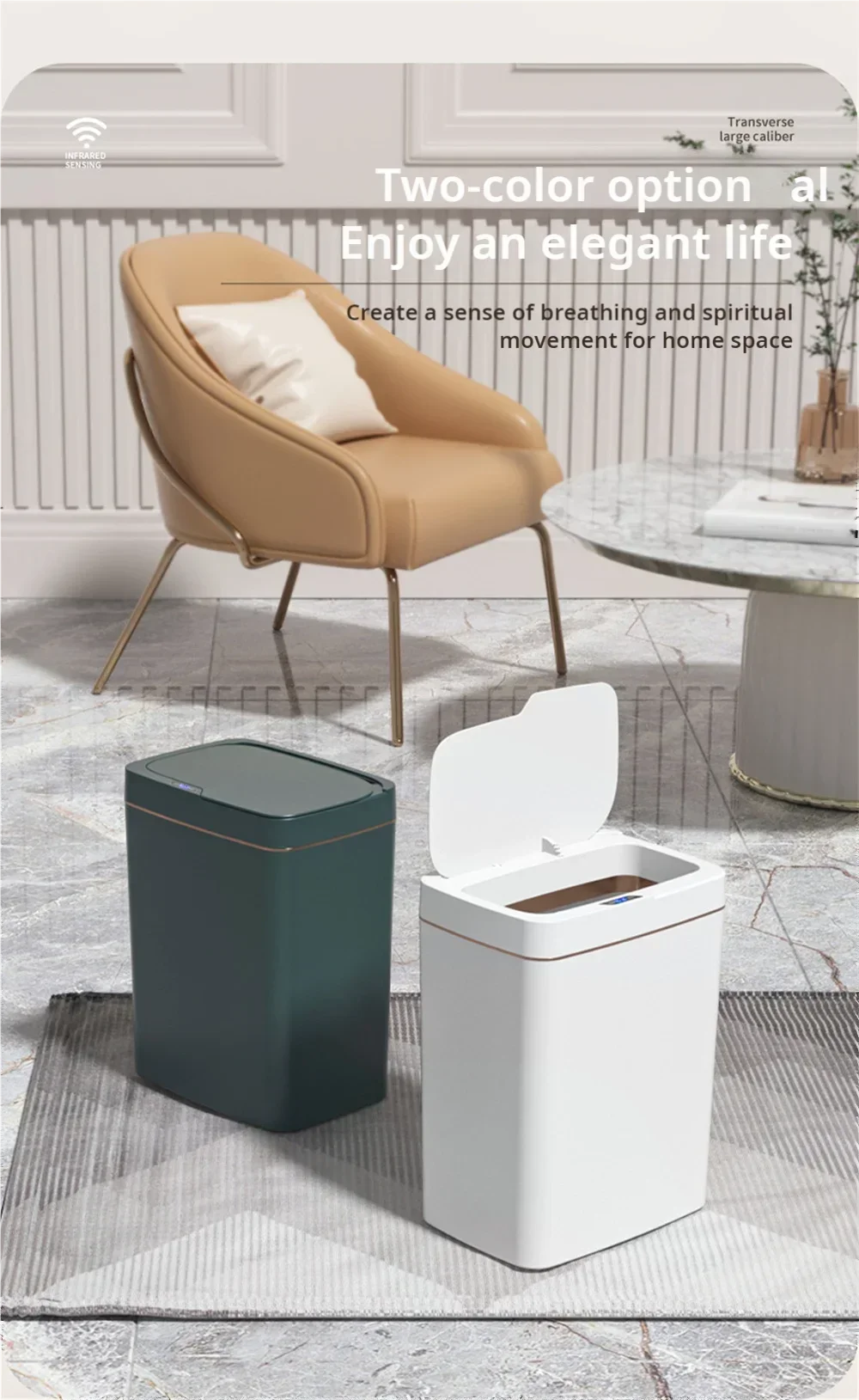 Smart Sensor Trash Can with Auto Bagging