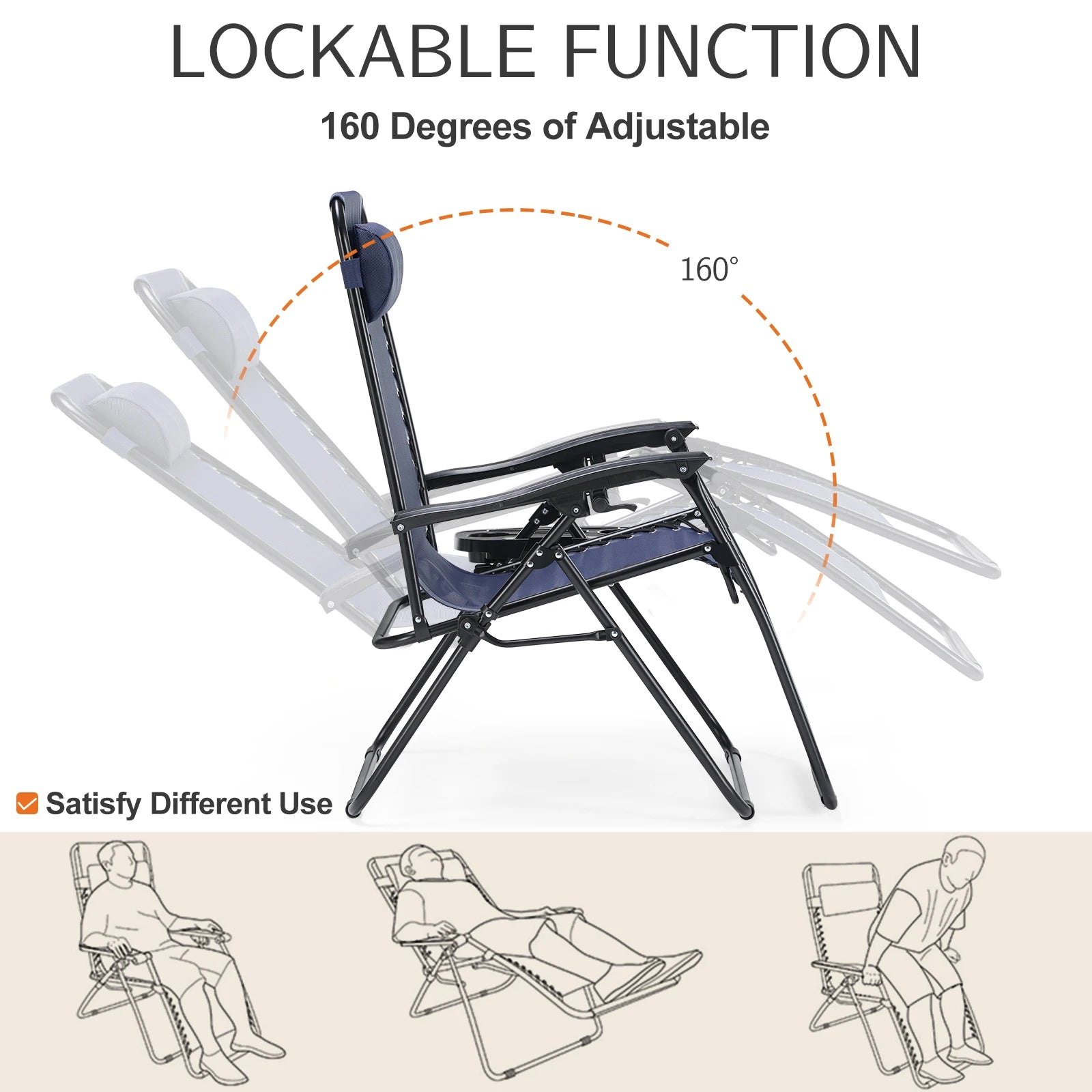 CampZen: Adjustable Zero Gravity Chair Set with Trays