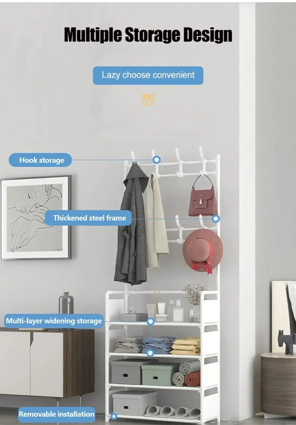Multi-Layer Clothes Hanger & Shoe Rack