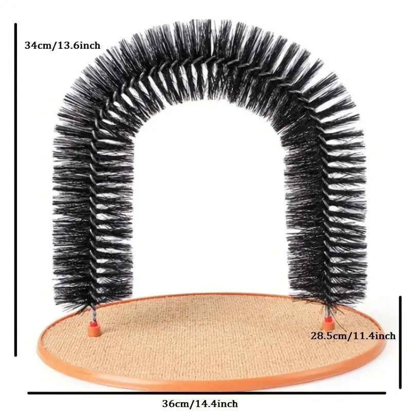 Self-Grooming Cat Arch with Scratch Pad