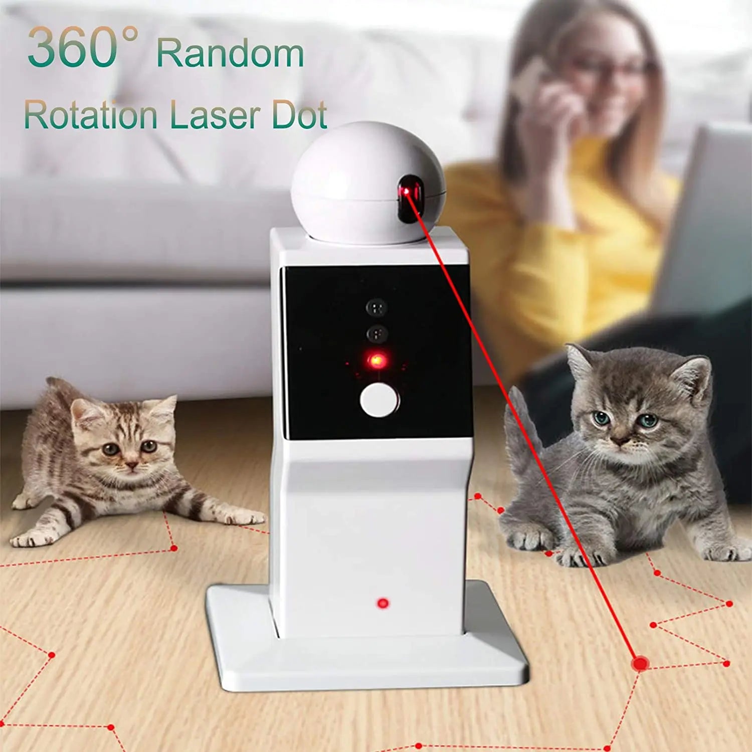 LaserChase: Automatic Moving Laser Toy for Cats & Dogs