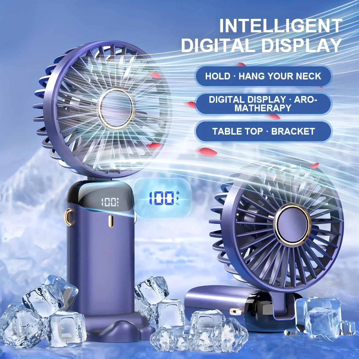 PowerChill: Mini Rechargeable Fans with Display