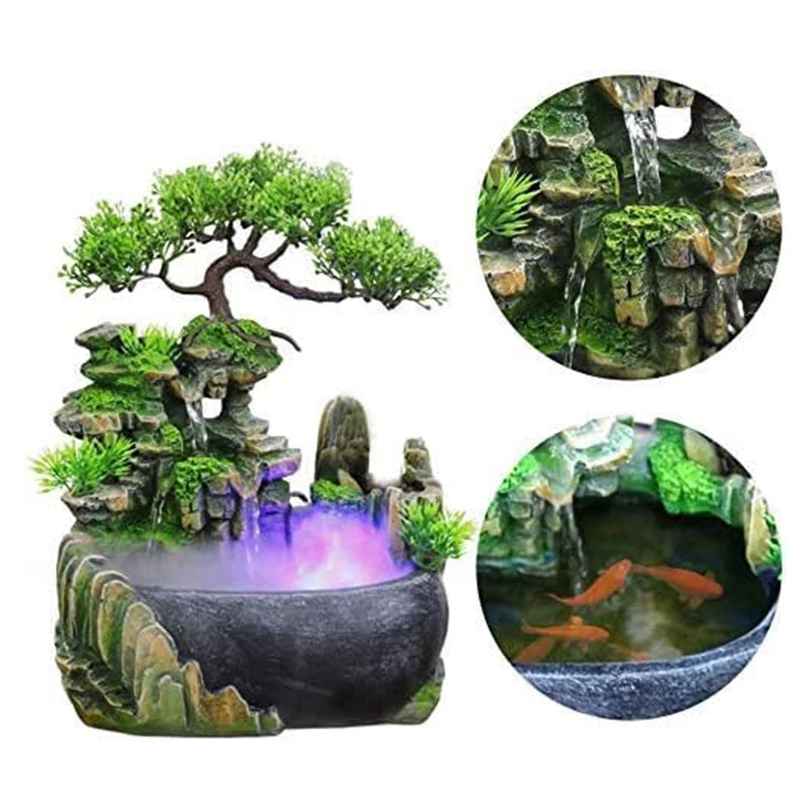 CalmCascade: Tabletop Water Feature with Soothing Lights