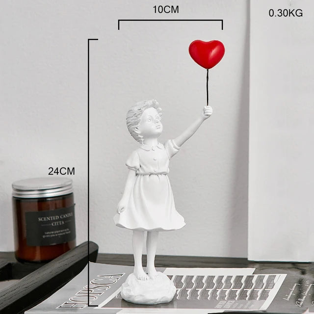 Lifted Grace: Modern Balloon Girl Figurine