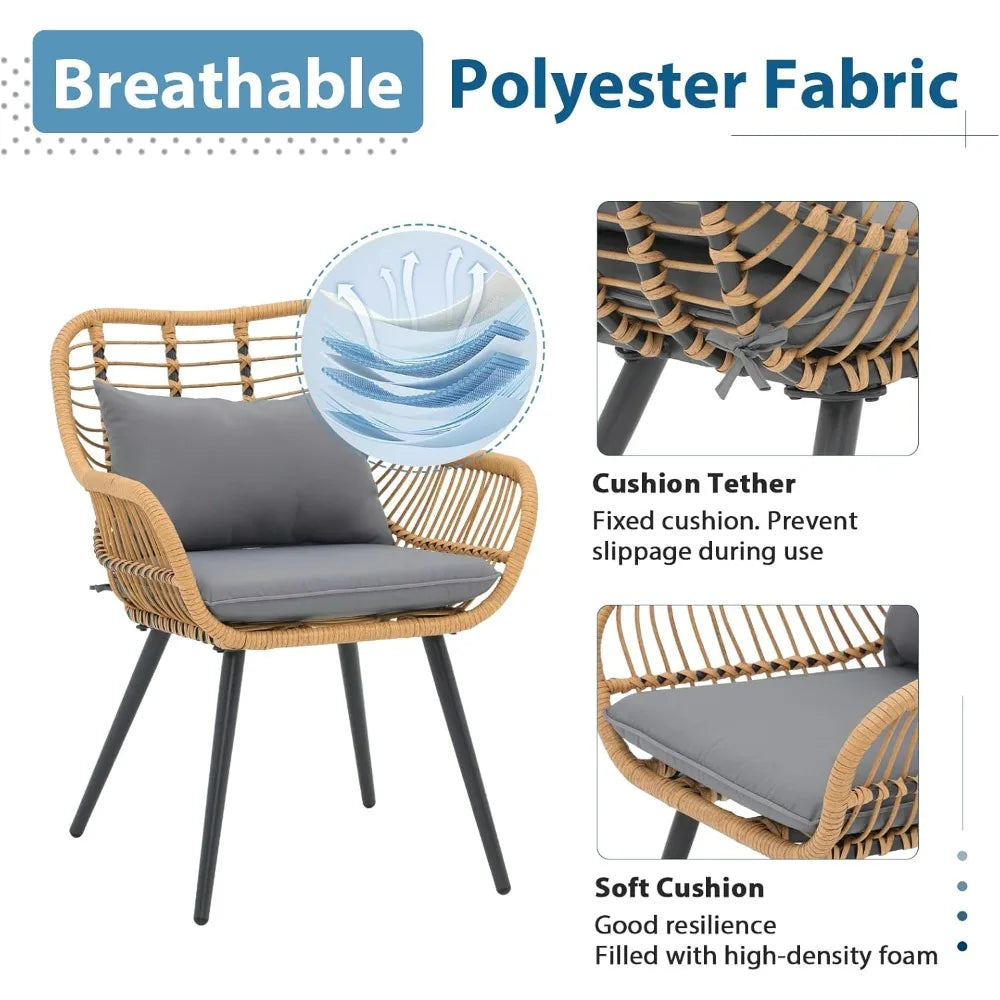 WickerEase: Outdoor Furniture Set for Balcony & Porch
