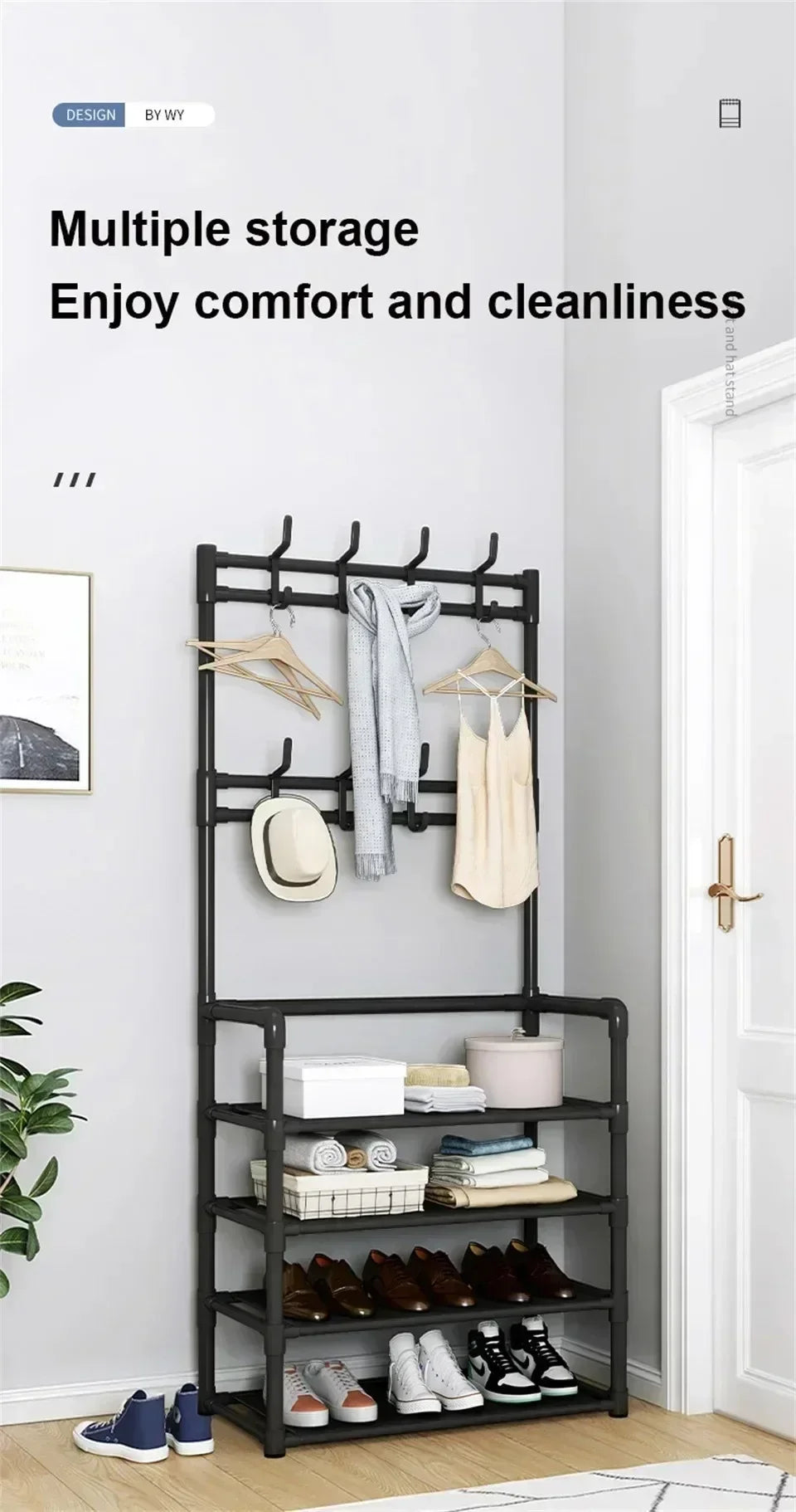 Multi-Layer Clothes Hanger & Shoe Rack