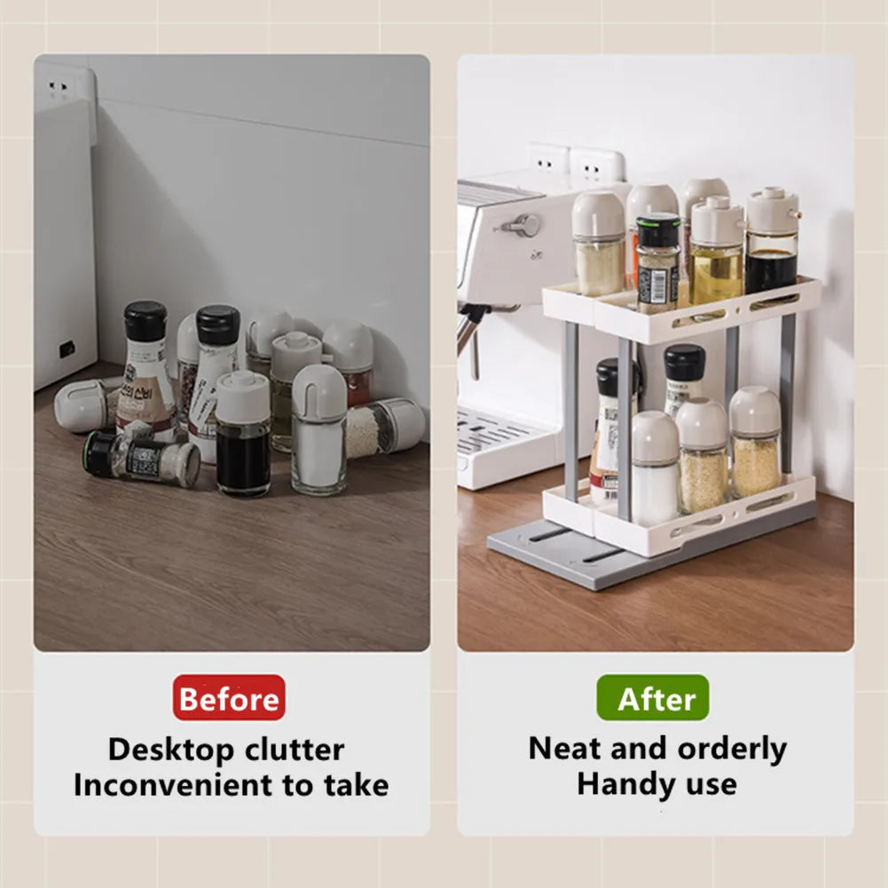 Cupboard Storage Spice Shelf Rotating Organizer