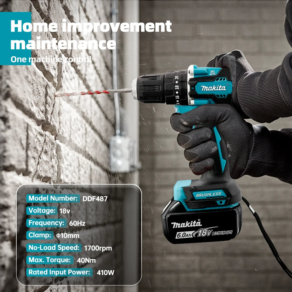 Makita DDF487: 18V Compact Brushless Cordless Drill Driver