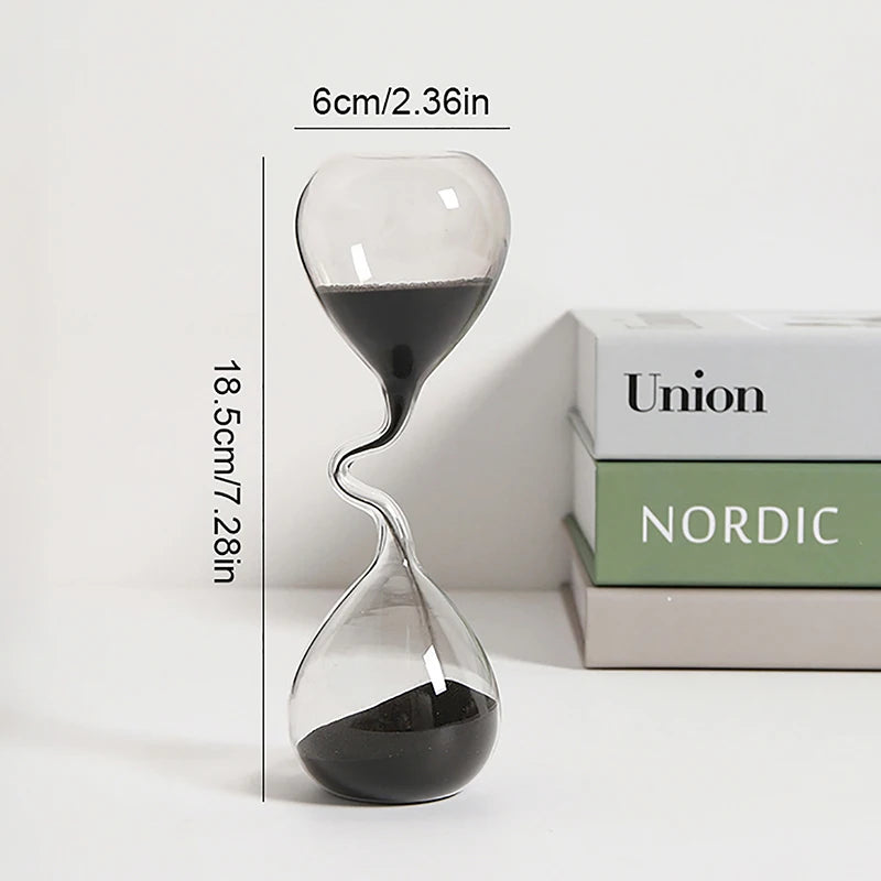 EclipseHour: Modern Black Hourglass Sand Timer