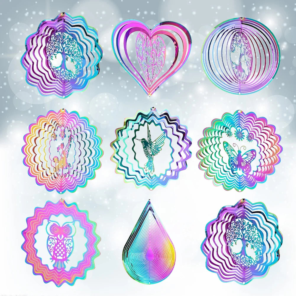 ZenTwirl: Soothing Wind Sculpture with Gradient Colors