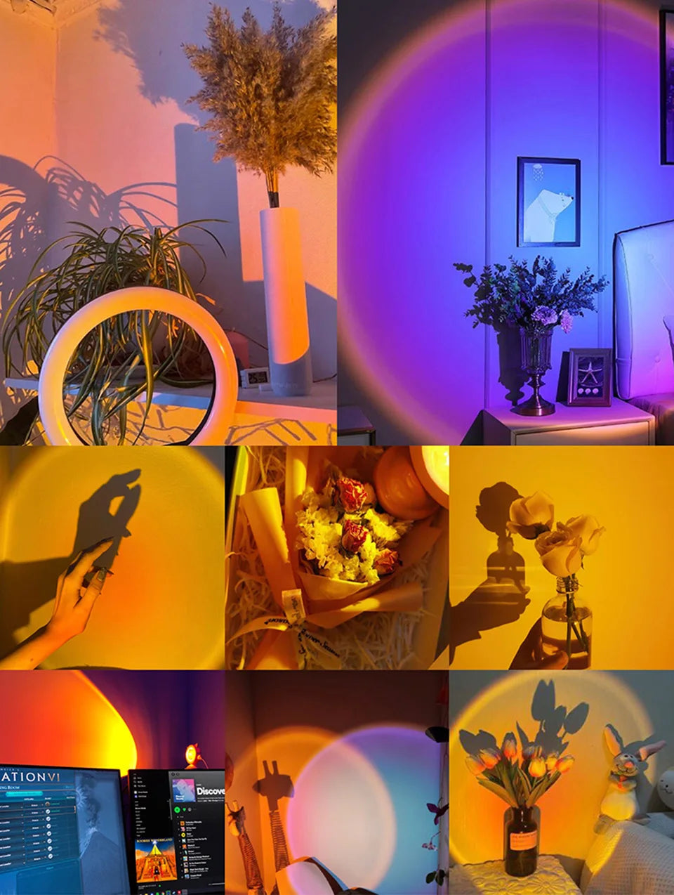 SunsetGlow: Mini USB LED Projector Lamp