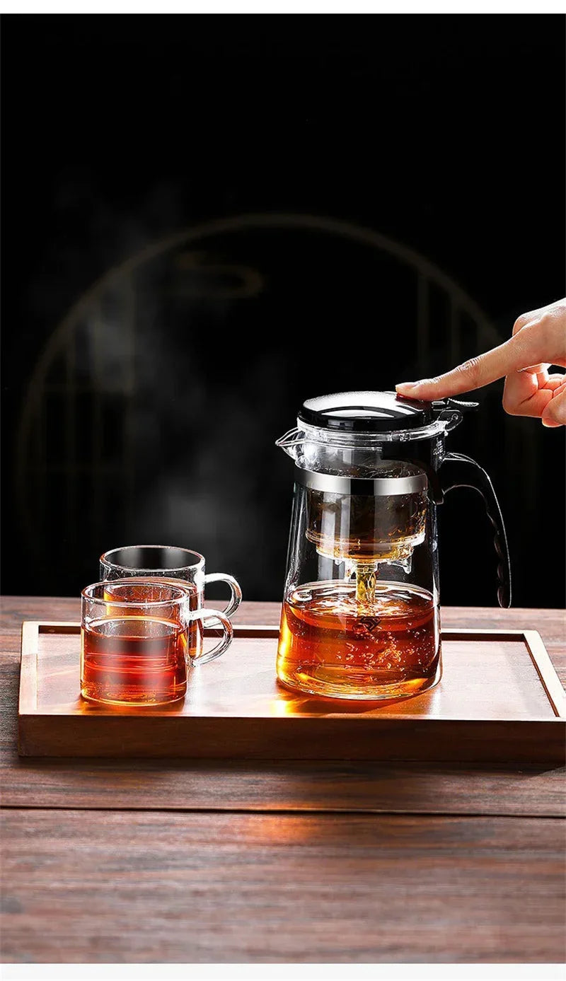 SereniTea Press: Glass Teapot with Built-In Separator