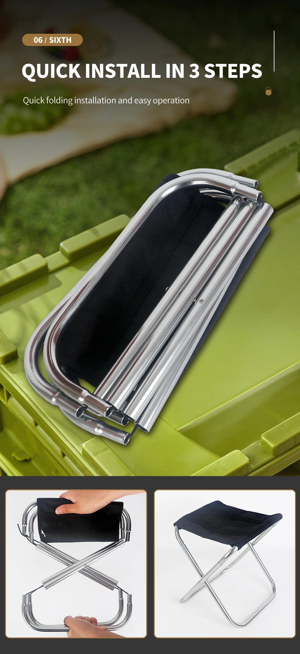 PackNRest: Ultra-Light Foldable Travel Chair