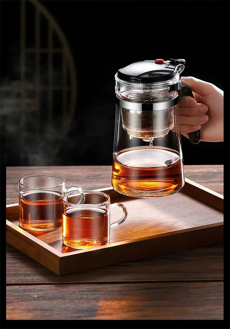 SereniTea Press: Glass Teapot with Built-In Separator