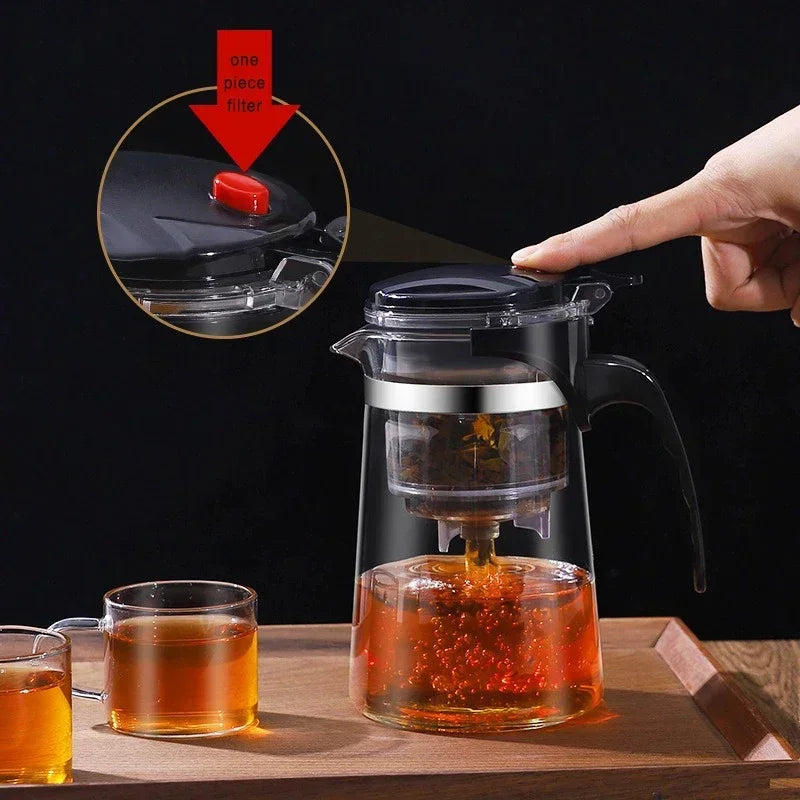 SereniTea Press: Glass Teapot with Built-In Separator