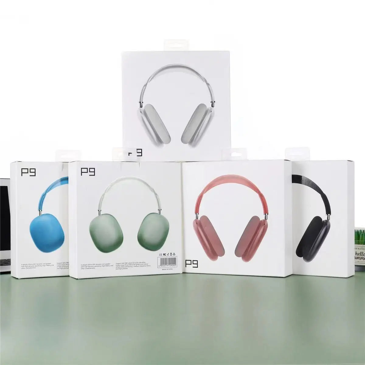 P9 Wireless Bluetooth Headphones – Noise-Cancelling Earbuds with Mic