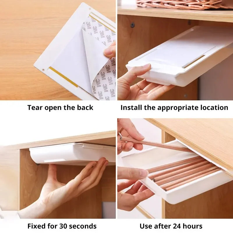 Self-Adhesive Under-Desk Storage Drawers (Set of 2)
