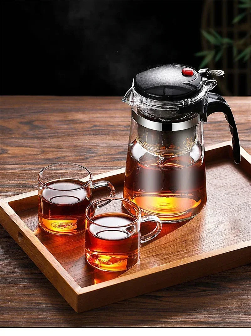 SereniTea Press: Glass Teapot with Built-In Separator