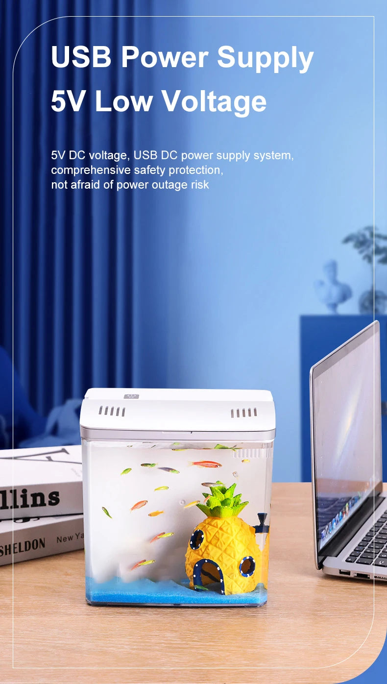 ZenTank: Eco-Friendly Mini Aquarium with Filter System