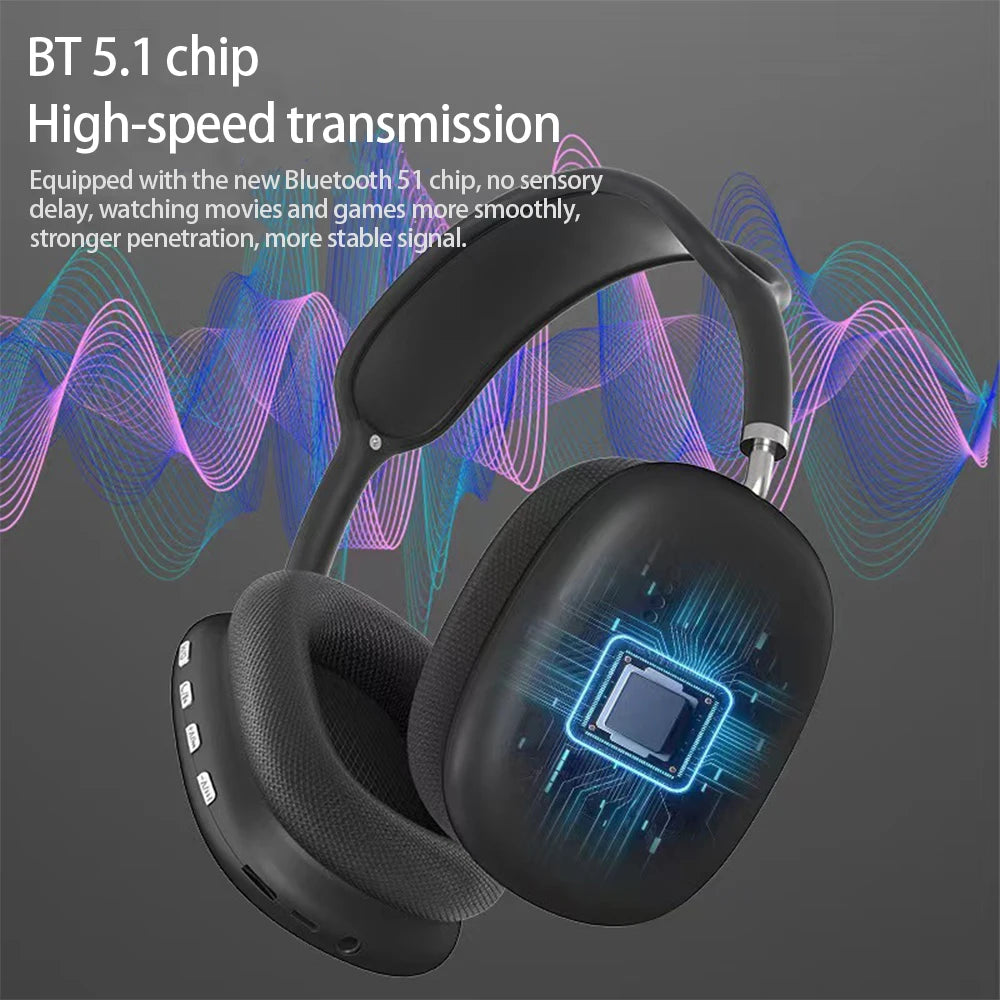 P9 Wireless Bluetooth Headphones – Noise-Cancelling Earbuds with Mic