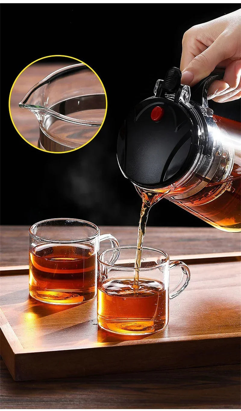 SereniTea Press: Glass Teapot with Built-In Separator