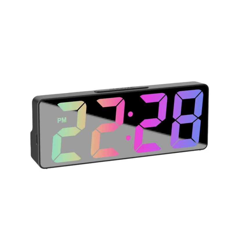 BrightCore: Smart LED Alarm Clock with Temp & Dual Format Time